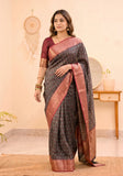 Charcoal Rose Copper Saree
