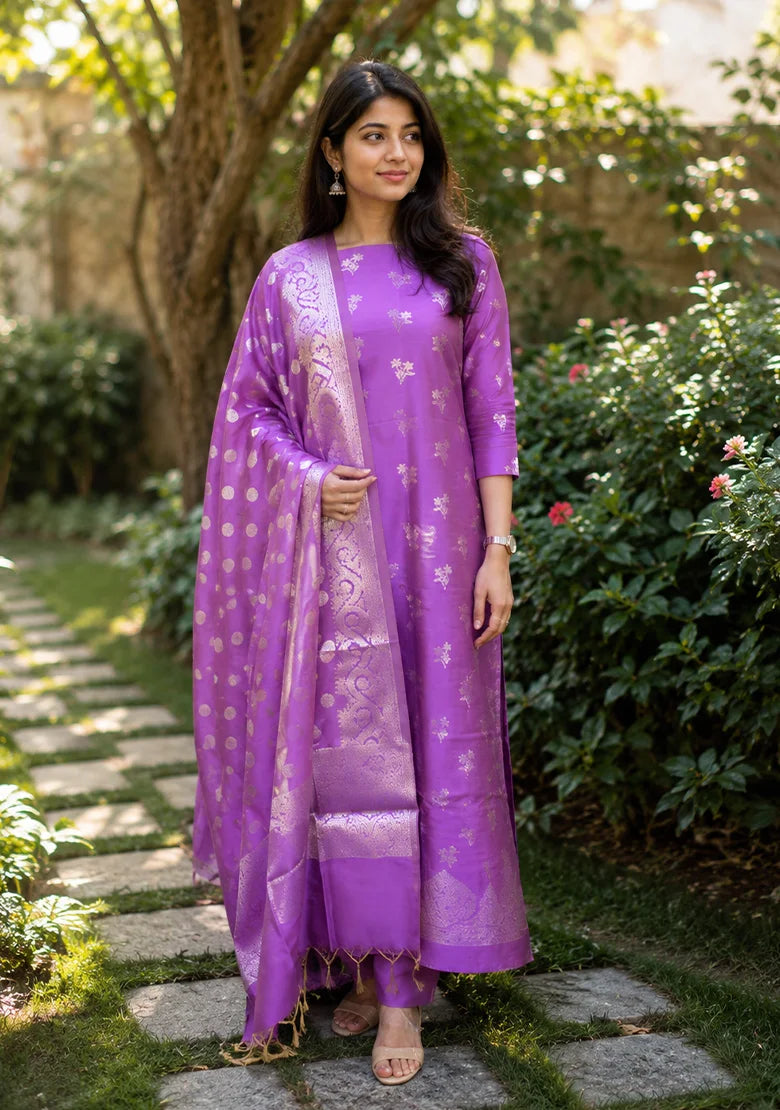 Pure Luxe Banarsi Kurti Set